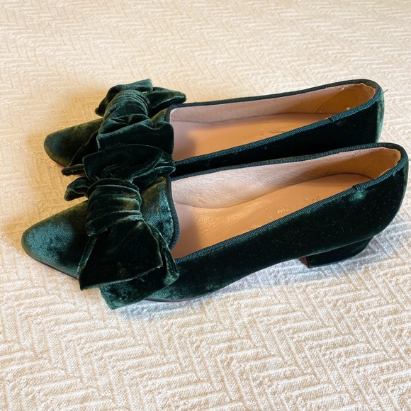 Bisue Ballerina bow flats in green - Picture 4 of 5